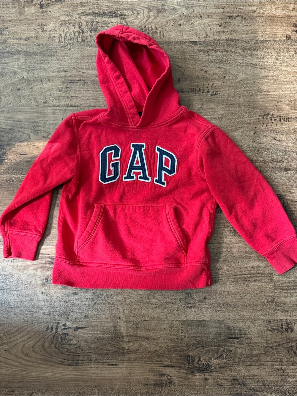 GAP Kids Bright Red Hooded Sweatshirt with Logo kids size 6/7